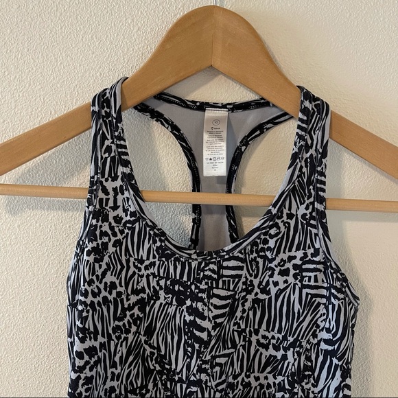 Ivivva Keep Your Cool Racerback Tank Top Black Silver Animal Print Patchwork-10 - Picture 3 of 6